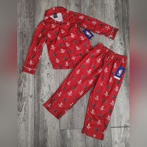 Ultra Game Youth NBA Official Hoston Rockets 2-Piece Button Down Pajama Set